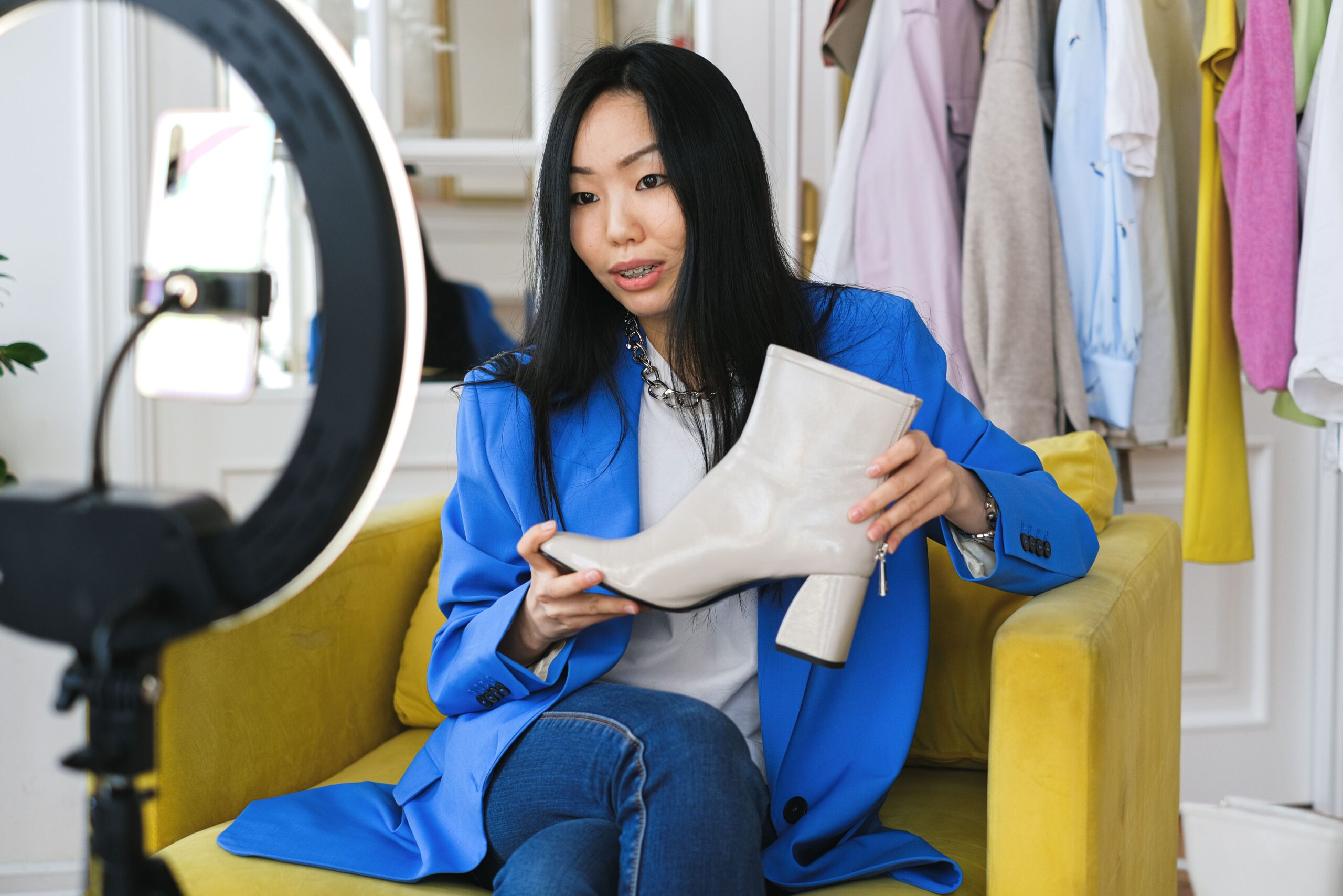 Creator filming a short product demonstration on a phone