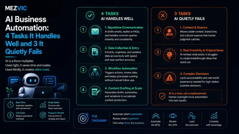 AI Business Automation: 4 Tasks It Handles Well and 3 It Quietly Fails