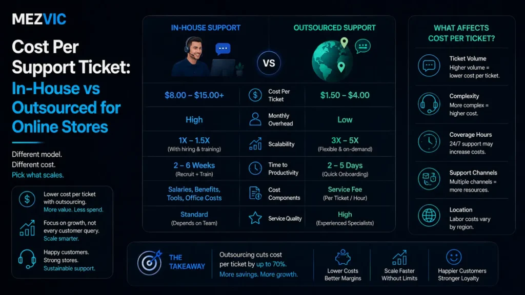 Cost Per Support Ticket: In-House vs Outsourced for Online Stores