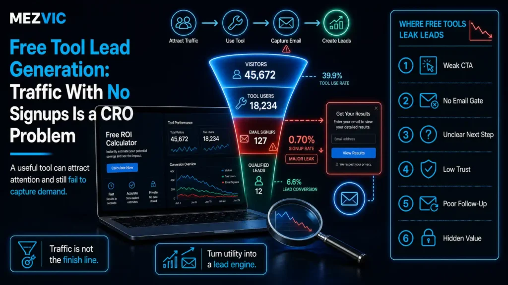 Free Tool Lead Generation: Traffic With No Signups Is a CRO Problem