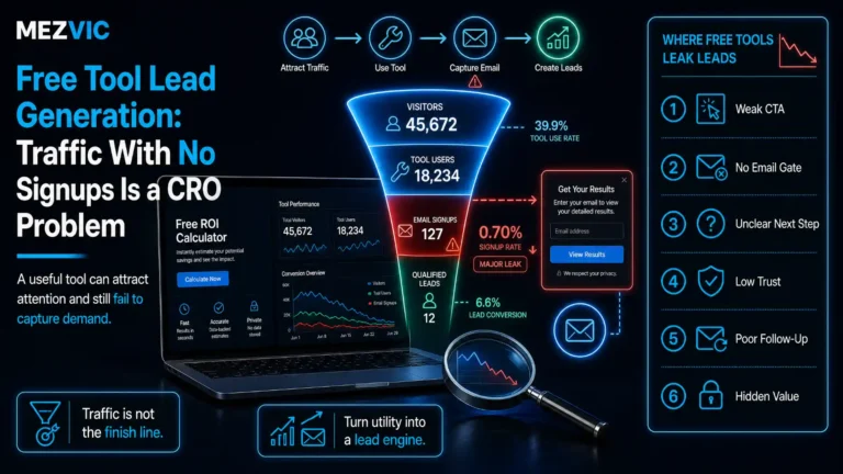Free Tool Lead Generation: Traffic With No Signups Is a CRO Problem