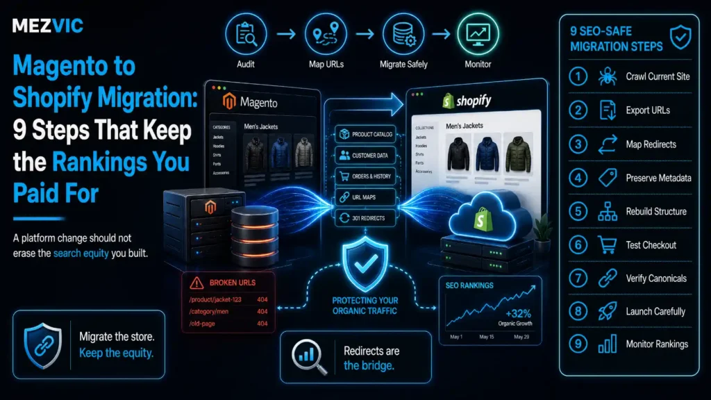 Magento to Shopify Migration: 9 Steps That Keep the Rankings You Paid For
