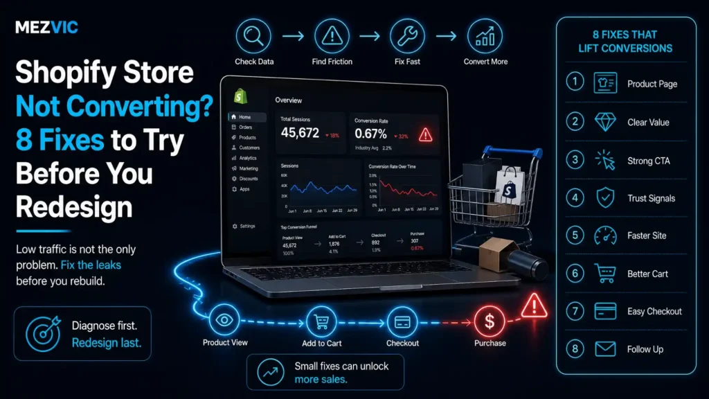 Shopify Store Not Converting? 8 Fixes to Try Before You Redesign