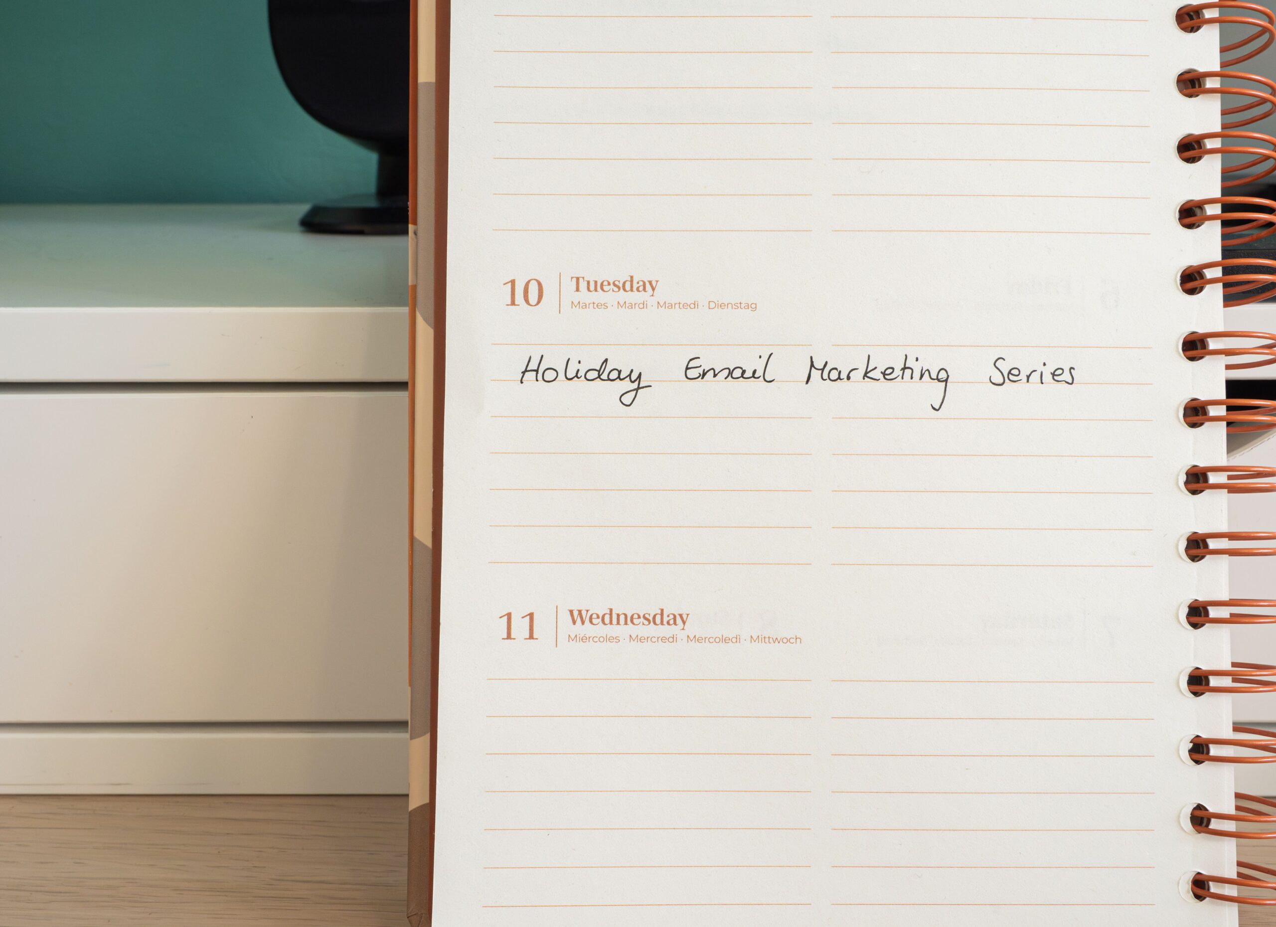Planning an automated email series on a calendar before building the flows